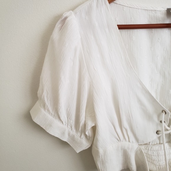 ASOS white lace up cutout crop top - Picture 5 of 7